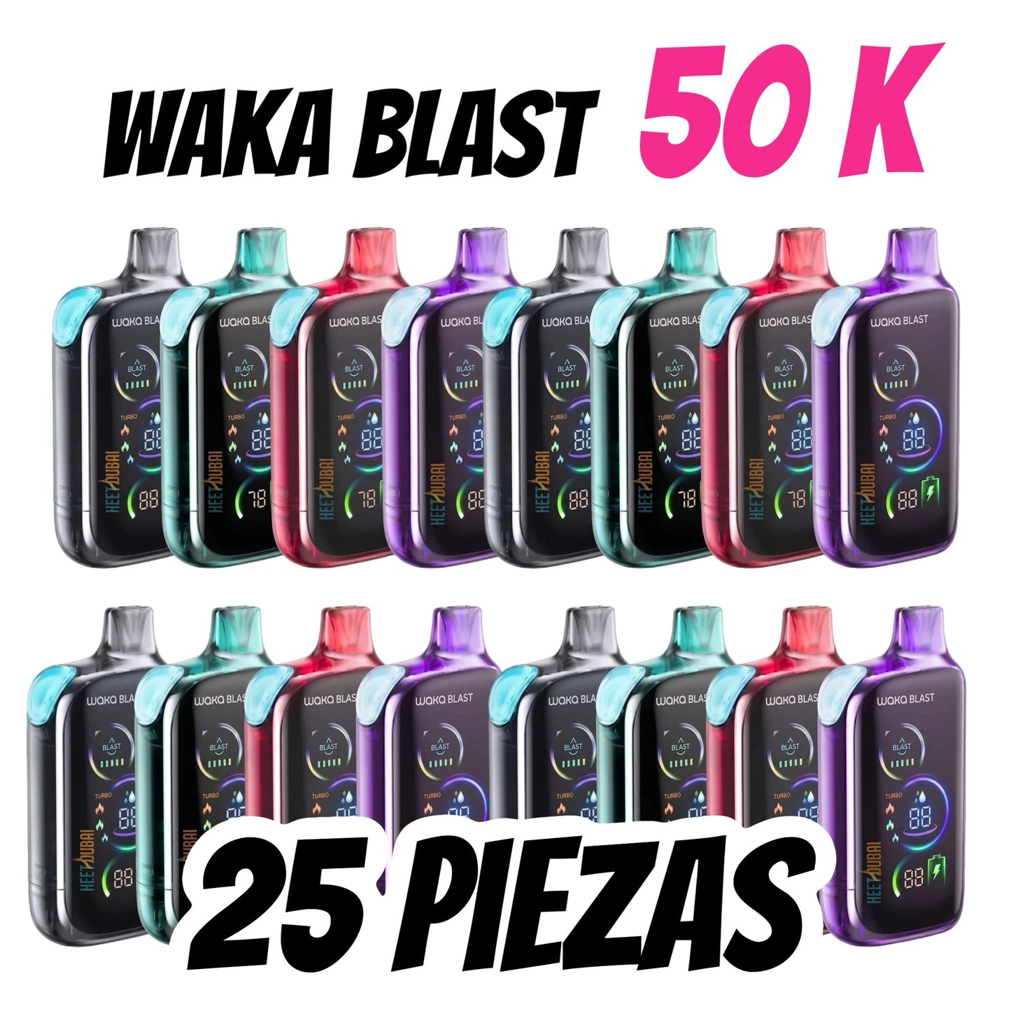 Mayoreo WAKA BLAST 50K 25pz - SUPERVAPE