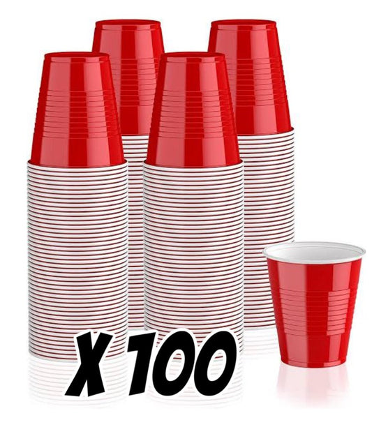 100 Vasos desechables rojos para fiesta - SUPERVAPE