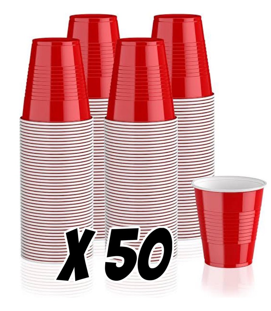 50 Vasos desechables Rojos para fiesta - SUPERVAPE