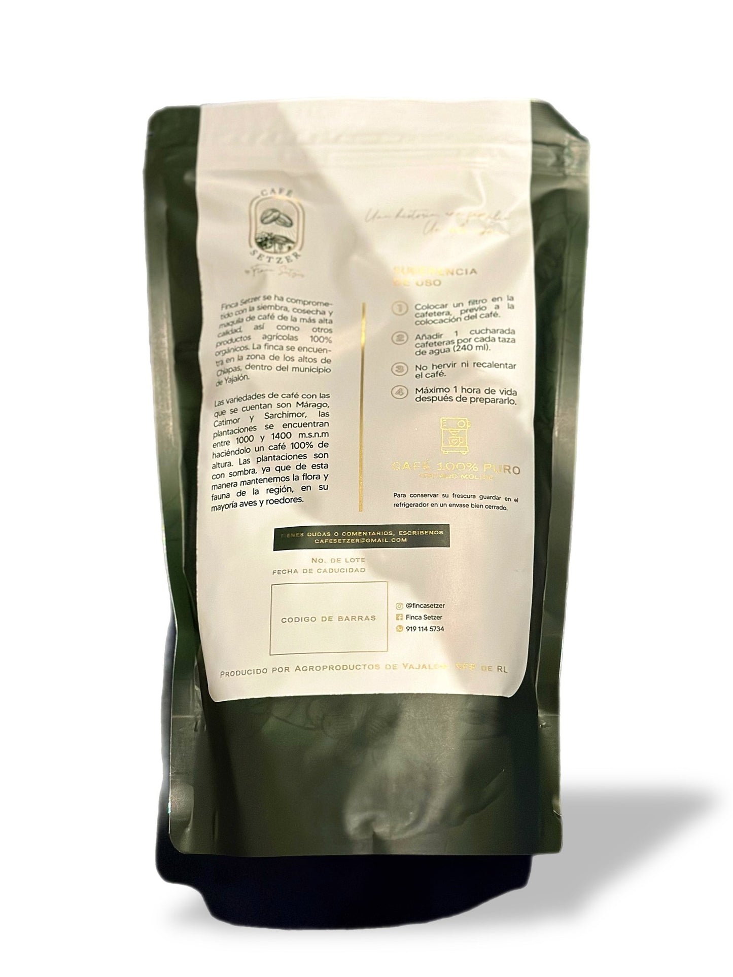 CAFÉ SETZER 100% Hecho en Chiapas (500 g) Tueste Medio Obscuro - SUPERVAPE