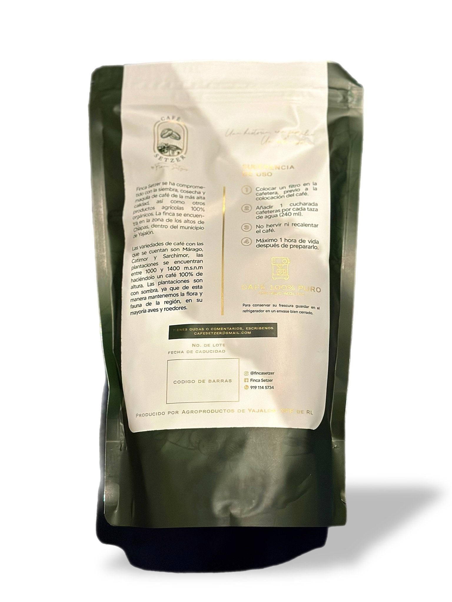 CAFÉ SETZER 100% Hecho en Chiapas (500 g) Tueste Medio Obscuro - SUPERVAPE