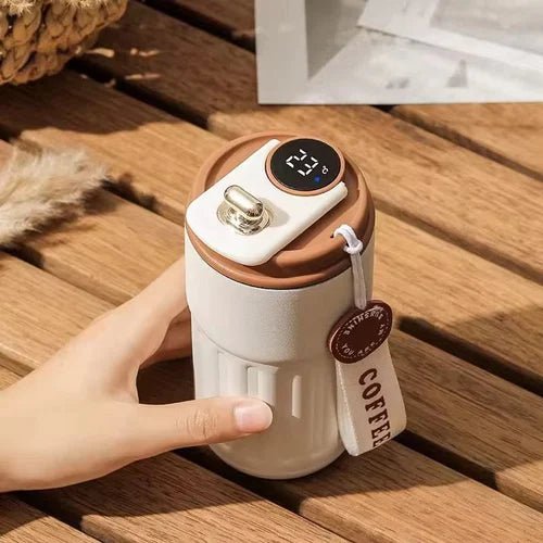 Termo para café sellado al vacío con termómetro digital - SUPERVAPE